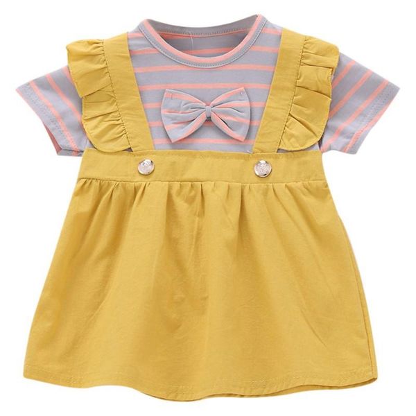 girl's dresses summer baby girl clothes dress cute wild colorful striped bow princess fake 2pcs, Red;yellow
girl's dresses summer baby girl clothes dress cute wild colorful striped bow princess fake 2pcs, Red;yellow