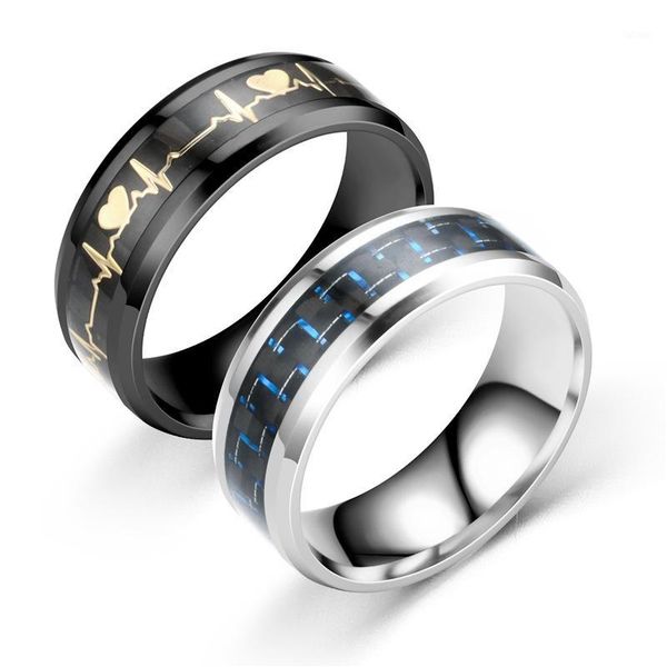 men's rings fashion heartbeat ecg rings inlaid carbon fiber women's wedding christmas gift jewelry1, Slivery;golden
men's rings fashion heartbeat ecg rings inlaid carbon fiber women's wedding christmas gift jewelry1, Slivery;golden