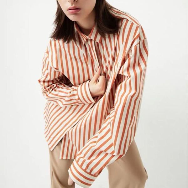 women's blouses & shirts women cotton blouse long sleeve turn-down collar stripes shirt female office wear business loose and, White
women's blouses & shirts women cotton blouse long sleeve turn-down collar stripes shirt female office wear business loose and, White