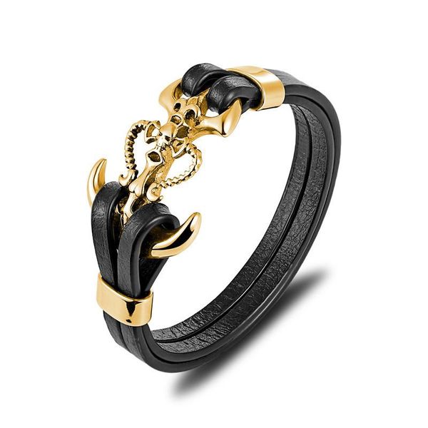 mkendn punk men jewelry black genuine anchor leather bracelet skull stainless steel magnetic clasp fashion bangles bbydwp alice_bag
mkendn punk men jewelry black genuine anchor leather bracelet skull stainless steel magnetic clasp fashion bangles bbydwp alice_bag