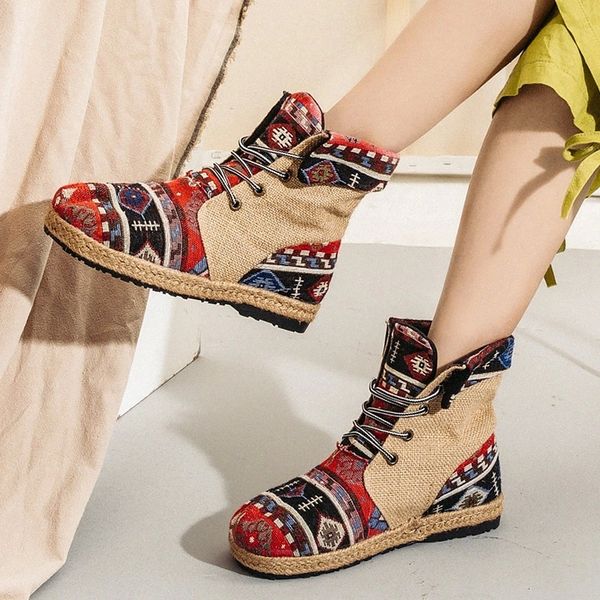 fashion hemp ankle boots for girls spring/autumn patchwork beautiful women boots embroider lace up botines mujer 2019 #o29c
fashion hemp ankle boots for girls spring/autumn patchwork beautiful women boots embroider lace up botines mujer 2019 #o29c
