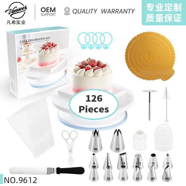 european cake baking suit cake decorating baking tool set 126-piece set turntable1
european cake baking suit cake decorating baking tool set 126-piece set turntable1