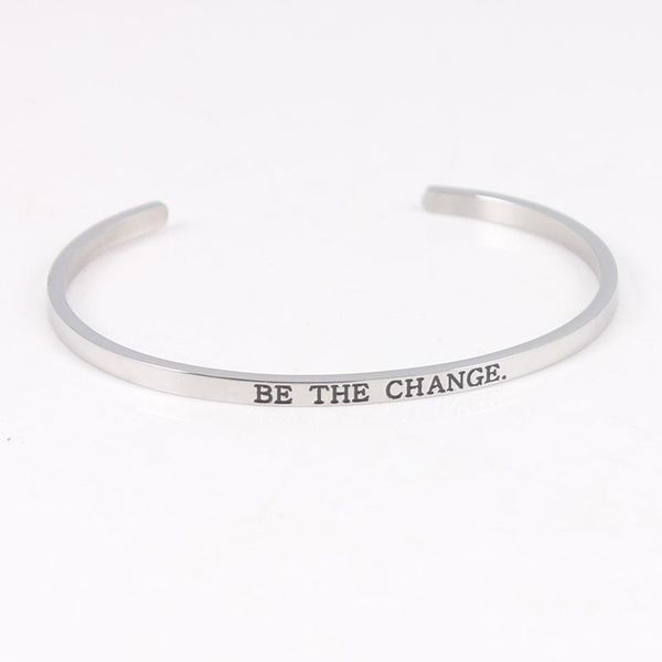 be the change из нержавеющей стали с гравировкой положительный вдохновенный цитата манжета мантра браслет для женщин, Black
be the change из нержавеющей стали с гравировкой положительный вдохновенный цитата манжета мантра браслет для женщин, Black