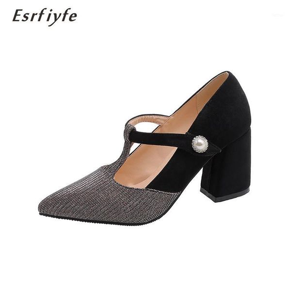 esrfiyfe 2020 new hybrid material women pumps t-strap buckle female single shoes thick heels pointed toe women shoes large size1, Black
esrfiyfe 2020 new hybrid material women pumps t-strap buckle female single shoes thick heels pointed toe women shoes large size1, Black