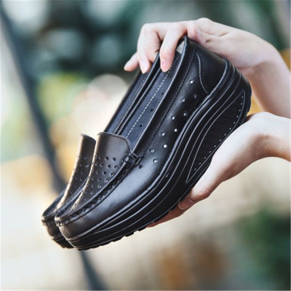 2021 new spring summer breathable hollow out white in outdoor sports slimming women swing nurse working shoes f58z, Black;white 
2021 new spring summer breathable hollow out white in outdoor sports slimming women swing nurse working shoes f58z, Black;white