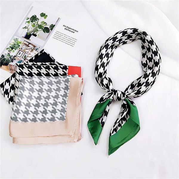 scarves 70*70cm classic houndstooth scarf for women head bandage silk-like sjaal female bag decoration bandana handkerchief, Blue;gray
scarves 70*70cm classic houndstooth scarf for women head bandage silk-like sjaal female bag decoration bandana handkerchief, Blue;gray
