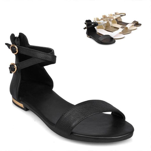 plus size 34-43 new genuine leather sandals women shoes ladies solid color flat summer beach shoes, Black
plus size 34-43 new genuine leather sandals women shoes ladies solid color flat summer beach shoes, Black