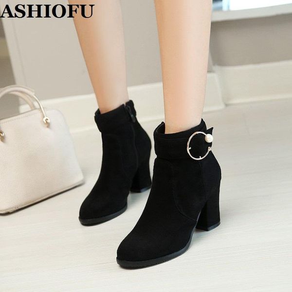 ashiofu handmade women's chunky heels boots faux-suede party prom dress ankle booties daily wear casual fashion boots, Black
ashiofu handmade women's chunky heels boots faux-suede party prom dress ankle booties daily wear casual fashion boots, Black