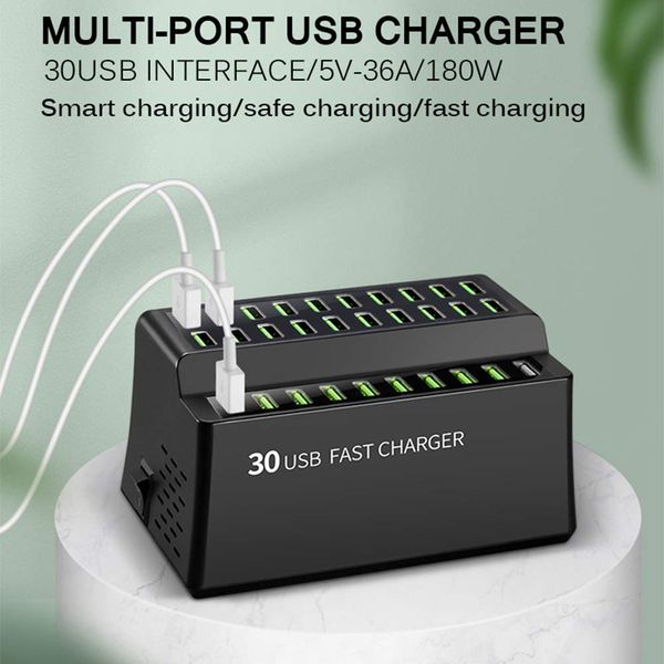 180w multi usb charger 30 port usb fast charger for iphone x 8 11 12 quick charge station carregador portatil for samsung s10
180w multi usb charger 30 port usb fast charger for iphone x 8 11 12 quick charge station carregador portatil for samsung s10