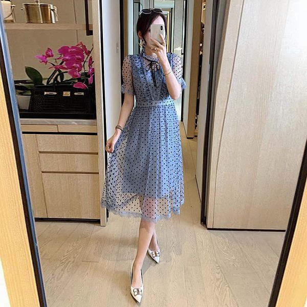 2020 summer high-quality new women's party casual workplace vintage elegant chic dot print mesh fashion dress1, Black;gray
2020 summer high-quality new women's party casual workplace vintage elegant chic dot print mesh fashion dress1, Black;gray