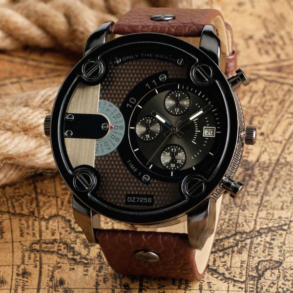 trendy new fashion quartz men's large dial original military watch 2021, Slivery;brown
trendy new fashion quartz men's large dial original military watch 2021, Slivery;brown