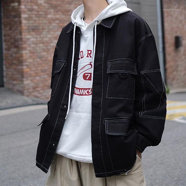 men's jackets men's jacket 2021 spring and summer loose solid color japanese trend tooling youth personality fashion clothing1, Black;brown
men's jackets men's jacket 2021 spring and summer loose solid color japanese trend tooling youth personality fashion clothing1, Black;brown