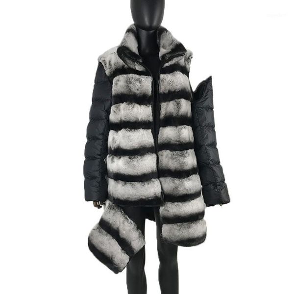 fashion chinchilla fur coat jacket women autumn winter 90 cm long detachable outwear real rex fur overcoat1, Black
fashion chinchilla fur coat jacket women autumn winter 90 cm long detachable outwear real rex fur overcoat1, Black