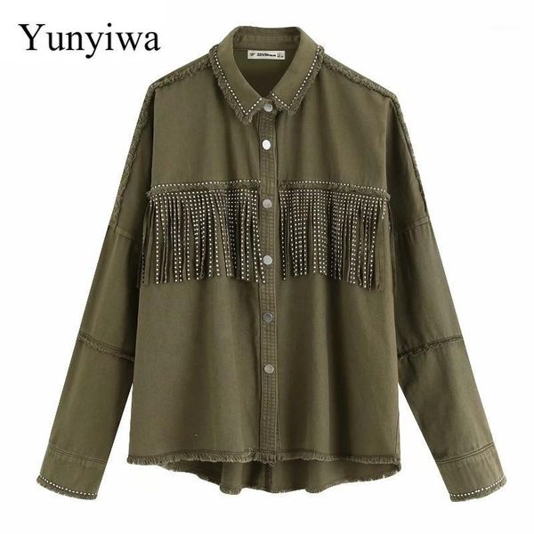 women vintage sequined tassel decoration denim jacket ladies retro long sleeve casual jeans outwear brand chic coat 1, Black;brown
women vintage sequined tassel decoration denim jacket ladies retro long sleeve casual jeans outwear brand chic coat 1, Black;brown