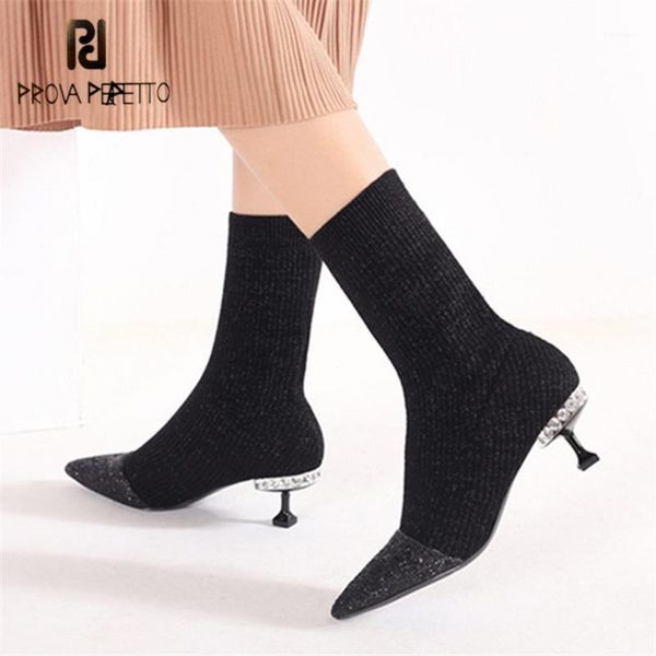 prova perfetto black women ankle boots pointed toe high heels paillette stretch winter boots knitting sock botas mujer1
prova perfetto black women ankle boots pointed toe high heels paillette stretch winter boots knitting sock botas mujer1