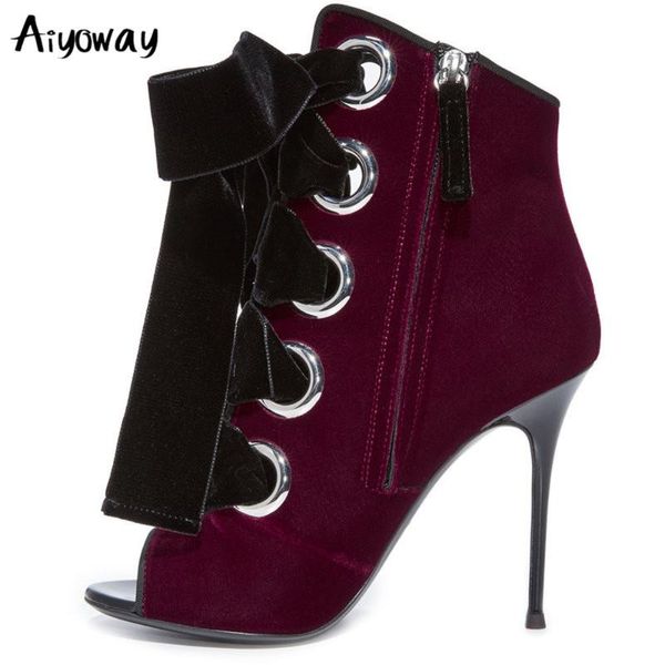 aiyoway european spring faux suede cool ankle boots fishmouth lace up super high heels women's sandals plus size, Black
aiyoway european spring faux suede cool ankle boots fishmouth lace up super high heels women's sandals plus size, Black