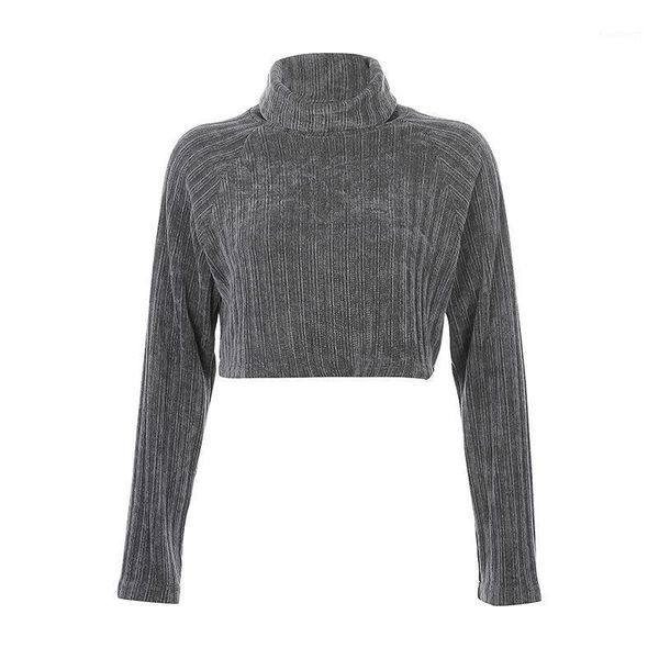 women spring streetwear turtleneck crop sweater solid casual long sleeve knit pullover lady loose warm short, White;black
women spring streetwear turtleneck crop sweater solid casual long sleeve knit pullover lady loose warm short, White;black
