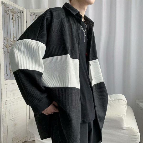 men's wool & blends 2021 autumn and winter youth korean contrast stitching single-breasted woolen coat fashionable casual top, Black
men's wool & blends 2021 autumn and winter youth korean contrast stitching single-breasted woolen coat fashionable casual top, Black