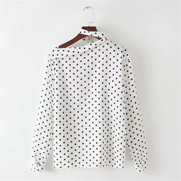 2020 spring women's new french off-the-shoulder slant shoulder long sleeve polka dot trendy age-decreasing niche shirt1, White
2020 spring women's new french off-the-shoulder slant shoulder long sleeve polka dot trendy age-decreasing niche shirt1, White