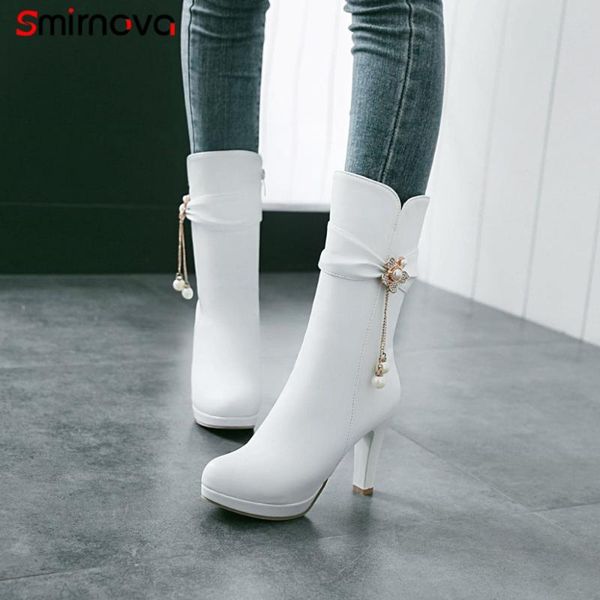 smirnova sweet women boots 2020 mid calf boots round toe zipper super high heel round toe solid fashion, Black
smirnova sweet women boots 2020 mid calf boots round toe zipper super high heel round toe solid fashion, Black