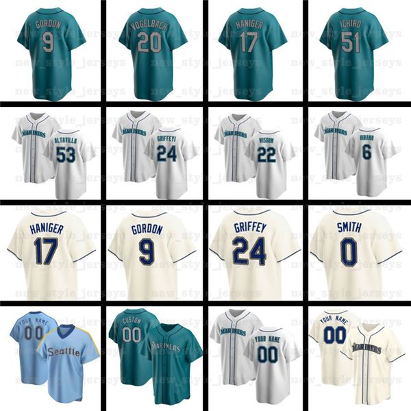 24 ken griffey jr jersey mariners 22 robinson cano 51 ichiro suzuki edgar martinez mitch haniger dee gordon custom baseball jerseys, Blue;black
24 ken griffey jr jersey mariners 22 robinson cano 51 ichiro suzuki edgar martinez mitch haniger dee gordon custom baseball jerseys, Blue;black