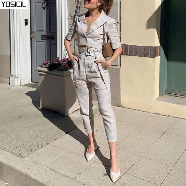 yosicil two pieces check autumn winter women jumpsuits elegant high waist office lady pant suits fashion long sleeve jacket sets, White
yosicil two pieces check autumn winter women jumpsuits elegant high waist office lady pant suits fashion long sleeve jacket sets, White