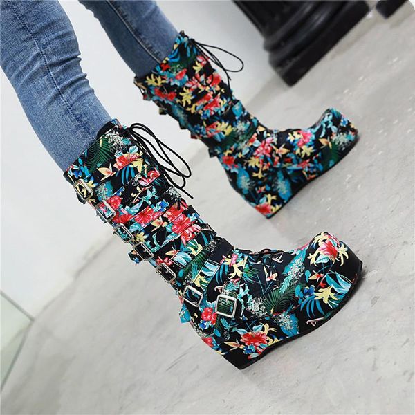 boots ymechic 2021 fashion print creepers platform long for women wedge heel shoes buckle lace up punk gothic combat 45, Black
boots ymechic 2021 fashion print creepers platform long for women wedge heel shoes buckle lace up punk gothic combat 45, Black