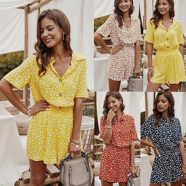 summer 2020 boho women shirt jumpsuit backless short sleeve print elegant playsuits high waist women clothes casual short pants, Black;white
summer 2020 boho women shirt jumpsuit backless short sleeve print elegant playsuits high waist women clothes casual short pants, Black;white