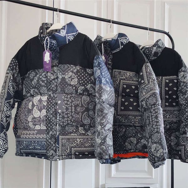 winter fashion design men's and women's purple sign limited edition irregularity cashew flowers reflective cotton down jacket size, Black
winter fashion design men's and women's purple sign limited edition irregularity cashew flowers reflective cotton down jacket size, Black