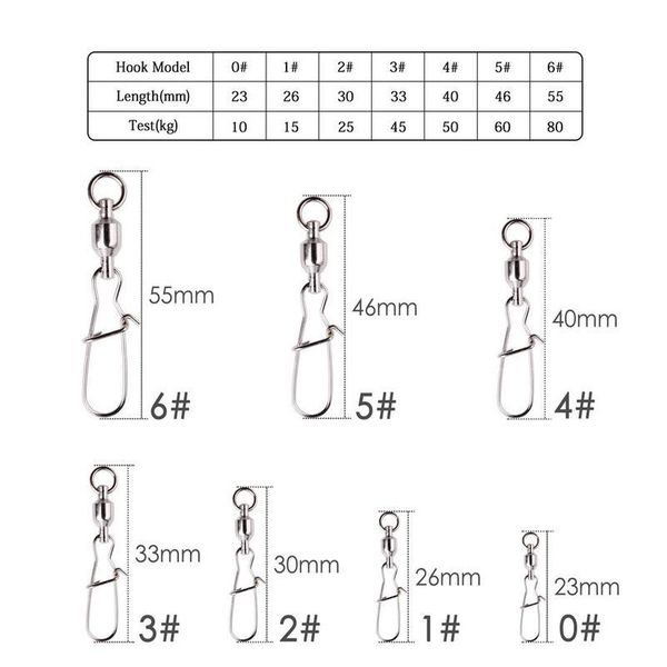 50pcs/box reinforced fishing swivels connector interlock snap 0#-6# strong ball bearing rolling swivel link fishin bbyccb
50pcs/box reinforced fishing swivels connector interlock snap 0#-6# strong ball bearing rolling swivel link fishin bbyccb