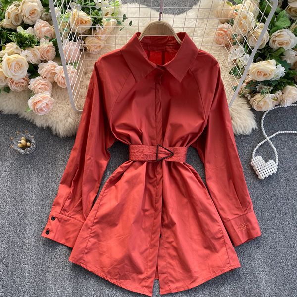 2021 new elegant female singiny solid shirt collar long lace button up to the fall chic streetwear blouses 162t, White
2021 new elegant female singiny solid shirt collar long lace button up to the fall chic streetwear blouses 162t, White