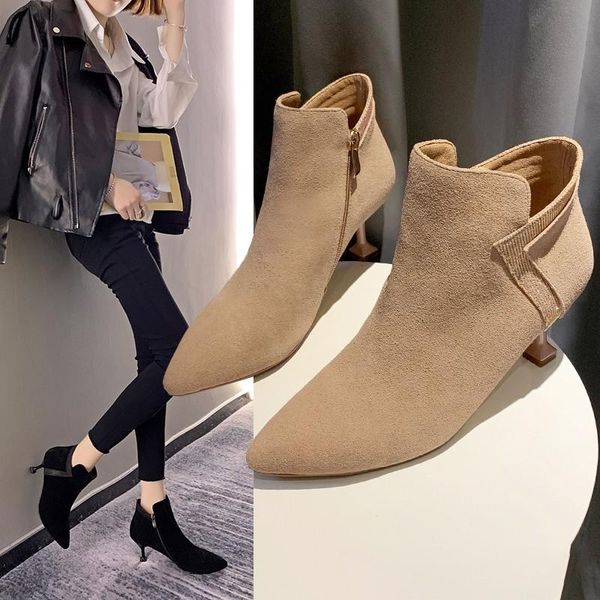 women boots high heels pointe shoes round toe booties ladies boots-women stiletto pointy mid calf mid-calf autumn 2020, Black
women boots high heels pointe shoes round toe booties ladies boots-women stiletto pointy mid calf mid-calf autumn 2020, Black