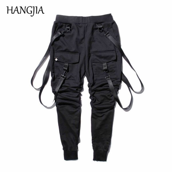 men's black cargo sweatpants with straps hip hop safari style joggers pants for men multi-pocket elastic waist sports pants 2019 t20042
men's black cargo sweatpants with straps hip hop safari style joggers pants for men multi-pocket elastic waist sports pants 2019 t20042