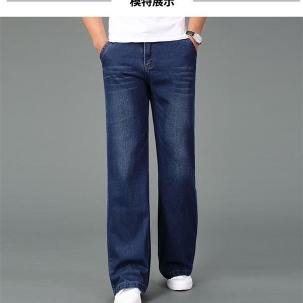 men's new spring autumn winter wide-leg jeans business casual trousers color black blue pants 201111
men's new spring autumn winter wide-leg jeans business casual trousers color black blue pants 201111
