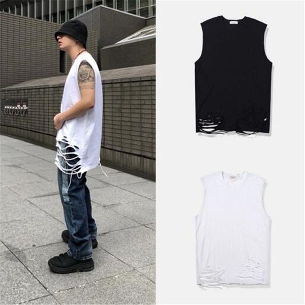 men' tank ripped hole gym men oversized hip hop sleeveless musculation shirt harajuku vest camiseta tirantes hombre, White;black
men' tank ripped hole gym men oversized hip hop sleeveless musculation shirt harajuku vest camiseta tirantes hombre, White;black