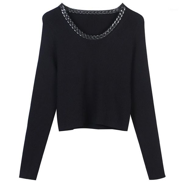 women's sweaters brand design luxury ladies sweater clothes 2021 autumn winter women long-sleeved chain o-neck black white knitted pull, White;black
women's sweaters brand design luxury ladies sweater clothes 2021 autumn winter women long-sleeved chain o-neck black white knitted pull, White;black
