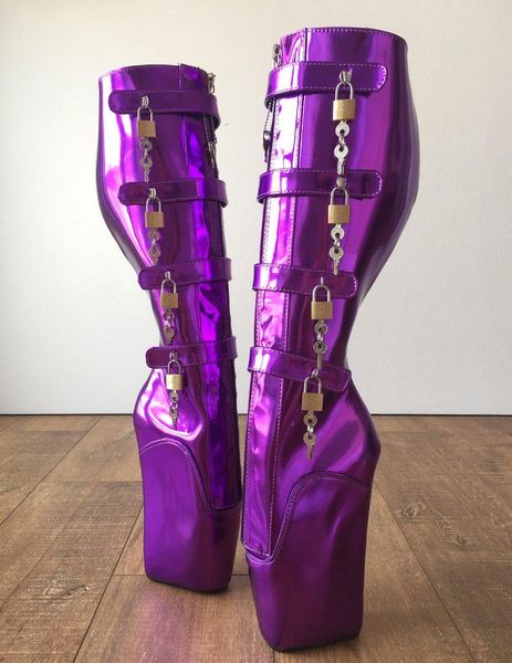 8 замки ballet boots женщины клин плюс размер пряжки ремни metallic фиолетовый фетиш каблуки готические ботинки для дам, Black
8 замки ballet boots женщины клин плюс размер пряжки ремни metallic фиолетовый фетиш каблуки готические ботинки для дам, Black