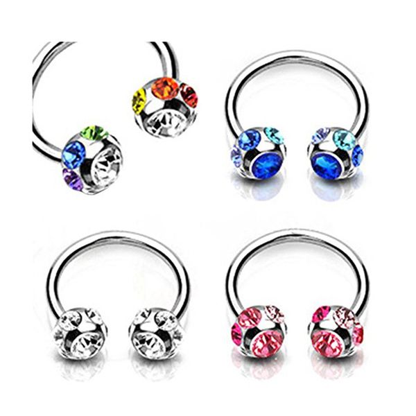 horseshoe-shaped crystal perforated lip rod nose ring stainless steel earrings multi-purpose ring jewelry piercing ring ctr wholesale, Golden;silver
horseshoe-shaped crystal perforated lip rod nose ring stainless steel earrings multi-purpose ring jewelry piercing ring ctr wholesale, Golden;silver