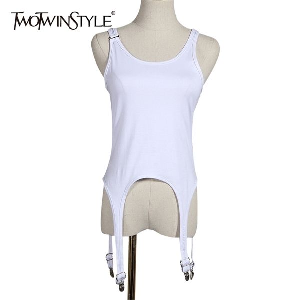 twotwinstyle casual loose women vest o neck sleeveless spaghetti strap irregular hem tank for female clothes summer fashion 1014, White
twotwinstyle casual loose women vest o neck sleeveless spaghetti strap irregular hem tank for female clothes summer fashion 1014, White