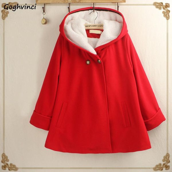 red coat winter women double breasted solid simple warm kawaii casual womens coats korean fashion clothes females all match wool1, Black
red coat winter women double breasted solid simple warm kawaii casual womens coats korean fashion clothes females all match wool1, Black