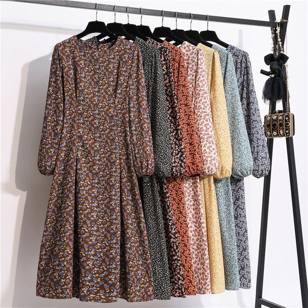 autumn and winter dress ladies korean retro floral chiffon dress long sleeve round neck dress women's clothing a-line full 201125, Black;gray
autumn and winter dress ladies korean retro floral chiffon dress long sleeve round neck dress women's clothing a-line full 201125, Black;gray