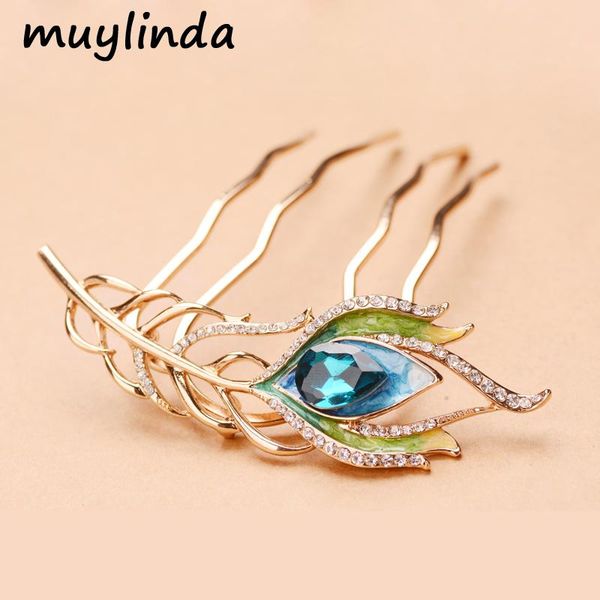 muylinda rhinestone crystal feather leaf metal hair comb jewelry ladies fashion hair accessories, Golden;silver
muylinda rhinestone crystal feather leaf metal hair comb jewelry ladies fashion hair accessories, Golden;silver