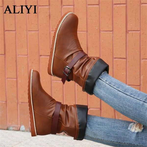 2020 autumn ankle boots fashion waterproof soft women's flat shoes round toe buckle ladies short boots casual female snow, Black
2020 autumn ankle boots fashion waterproof soft women's flat shoes round toe buckle ladies short boots casual female snow, Black