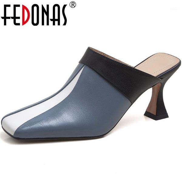 fedonas concise genuine leather women mules square toe thin heels sandals for girls summer casual female shoes woman heels1, Black
fedonas concise genuine leather women mules square toe thin heels sandals for girls summer casual female shoes woman heels1, Black