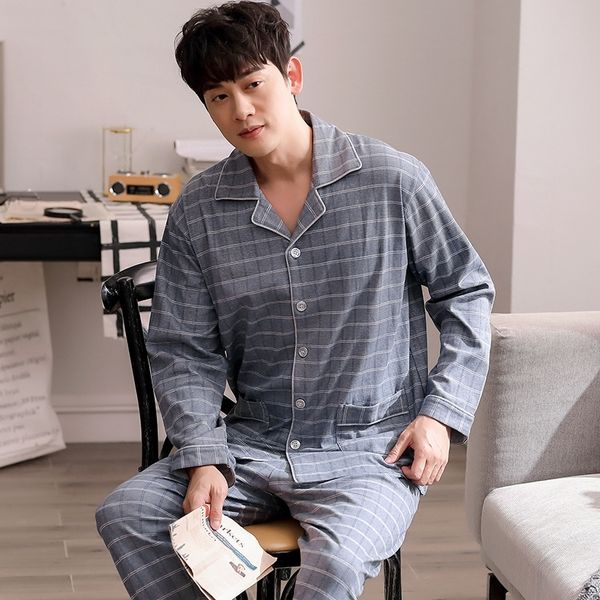 men pyjama set 100% cotton spring long sleeve print men pajama suit autumn nightwear collar pijama male sleepwear two piece xxxl 201109, Black;brown
men pyjama set 100% cotton spring long sleeve print men pajama suit autumn nightwear collar pijama male sleepwear two piece xxxl 201109, Black;brown