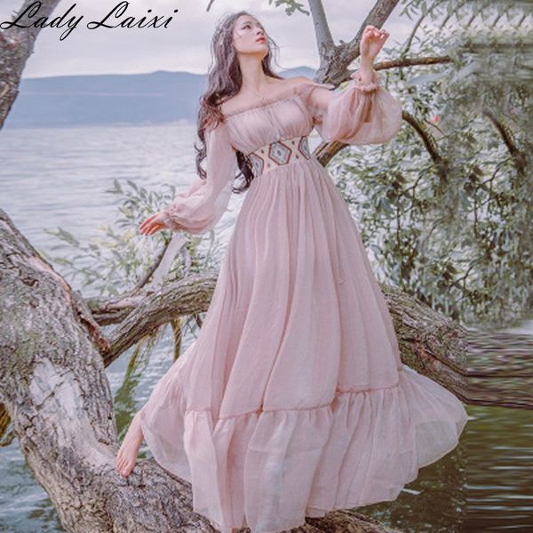 2020 spring new literary vintage slash collar long sleeve strapless female dress large swing vacation fairy dress lj200824, Black;gray
2020 spring new literary vintage slash collar long sleeve strapless female dress large swing vacation fairy dress lj200824, Black;gray