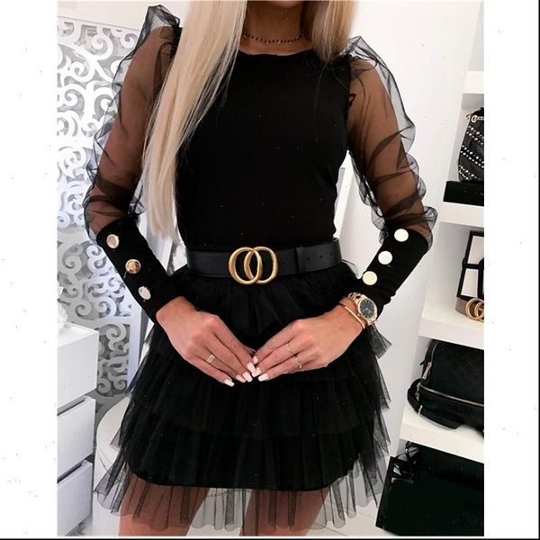 2021 fashion trend women mesh puff long sheer sleeve pullover casual party club buttons autumn new slim skinny t shirt tee, White
2021 fashion trend women mesh puff long sheer sleeve pullover casual party club buttons autumn new slim skinny t shirt tee, White