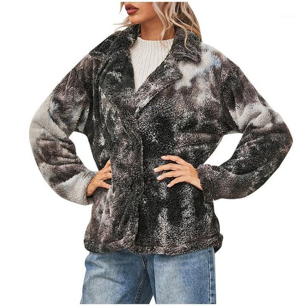korean women long-sleeve outerwear vintage ladies tie-dye printed hooded double breast plush jacket coat streetwear #201, Black;brown
korean women long-sleeve outerwear vintage ladies tie-dye printed hooded double breast plush jacket coat streetwear #201, Black;brown