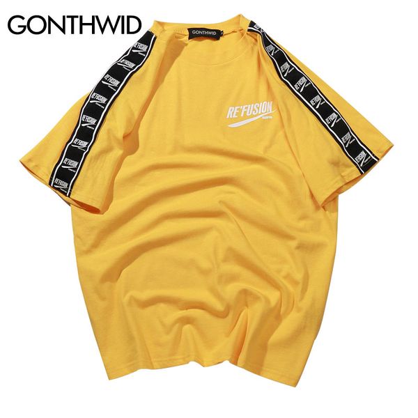 ribbon sleeve printed short t-shirt hip hop casual t shirts summer fashion cotton tees streetwear tshirts, White;black
ribbon sleeve printed short t-shirt hip hop casual t shirts summer fashion cotton tees streetwear tshirts, White;black