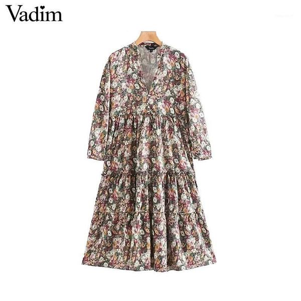 vadim women vintage floral print midi dress straight style long sleeve pleated female stylish retro dresses vestidos qc9681, Black;gray
vadim women vintage floral print midi dress straight style long sleeve pleated female stylish retro dresses vestidos qc9681, Black;gray